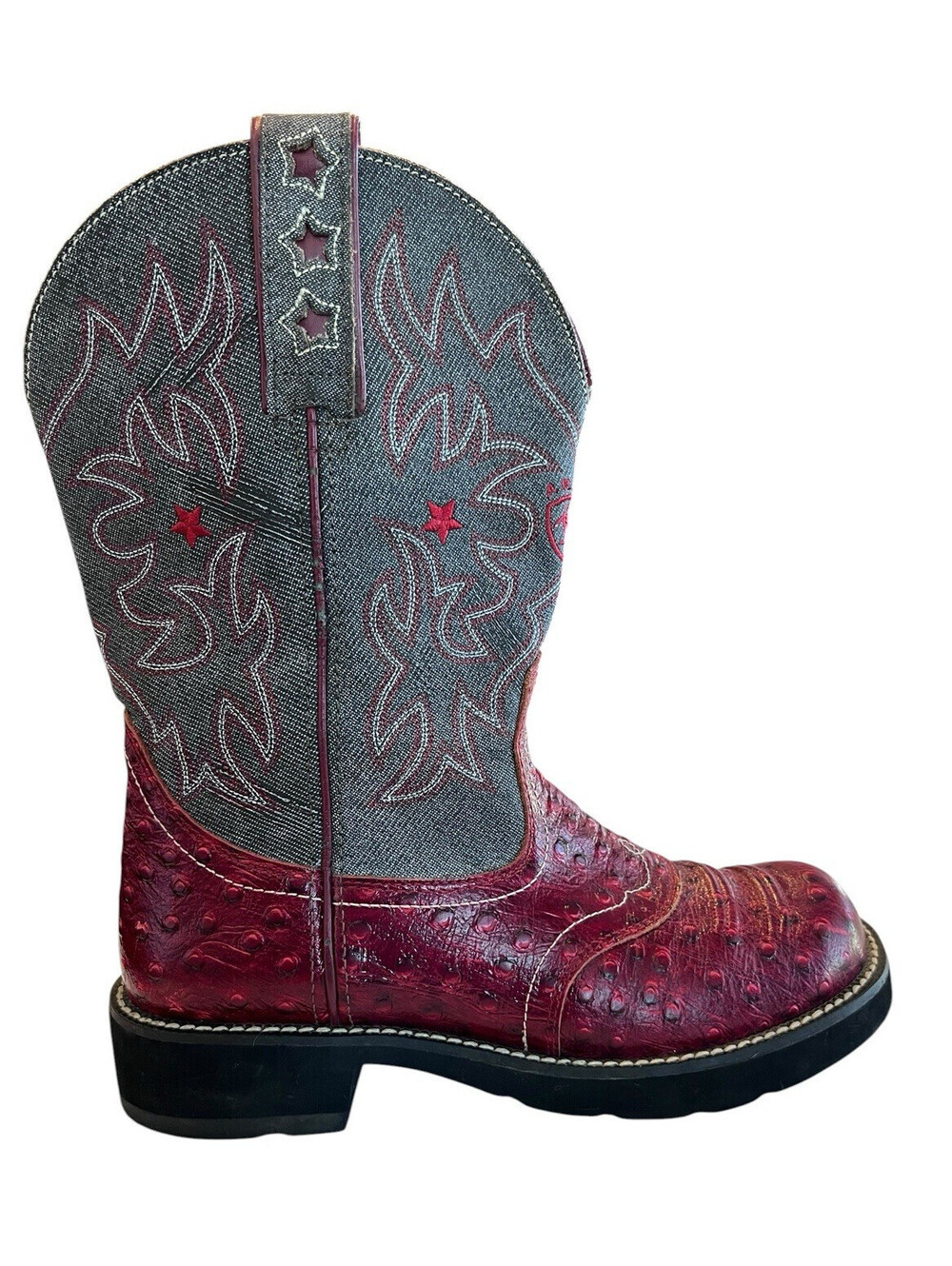 Ariat Boots ProBaby Womens Size 8B Red and Denim Western Boots 3129.27